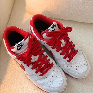 Nike AF1 Red and White Shoes